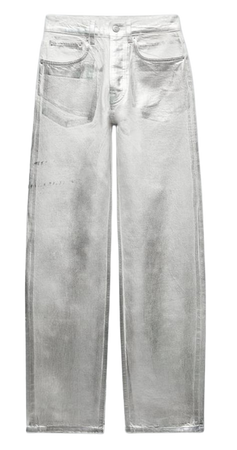 silver zara pants