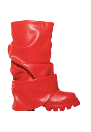 red fold over boot