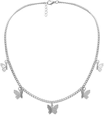 Amazon.com: Kercisbeauty Silver Butterfly Necklace for Women Ladies Girls Gift Her Jewelry Butterfly Choker(Silver): Clothing, Shoes & Jewelry