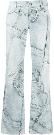 Blumarine Patchwork low-rise Bootcut Jeans - Farfetch