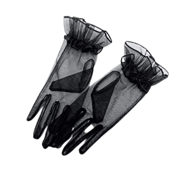 Amazon.com: YCShun Women's Tulle Ruffled Wedding Party Gloves 2021 Short Prom Evening Gloves Black: Clothing