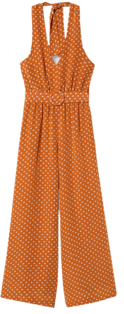 Polka-dot long jumpsuit - Women | Mango USA