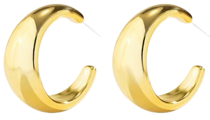 Women's A Pair Of Minimalist Style C-shape Hoop Stud Earrings In GOLDEN | ZAFUL 2023
