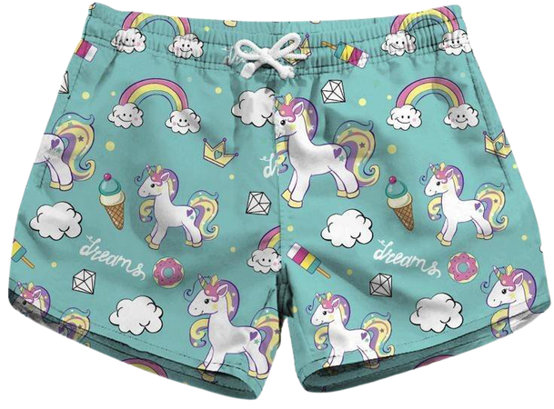 Rainbow Donut Shorts Athletic Unicorn Kawaii Cute Style | Kawaii Babe