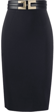 Black Elisabetta Franchi belted pencil skirt - Farfetch