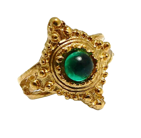 Medieval Ring raw brass ring with vintage Swarovski crystal | Etsy