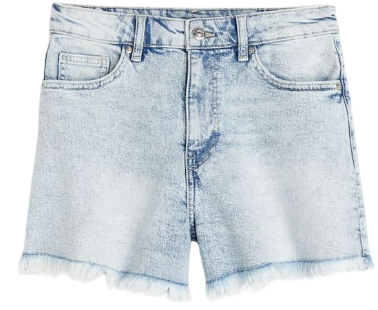 High Waist Denim Shorts - Pale denim blue - Ladies | H&M US