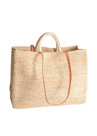 Large Woven Straw Tote - Beige - Straw bags - & Other Stories