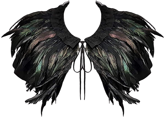 Amazon UK Devil Fashion Black Gothic Crow Feather Shoulder Cloak Shrug Cape