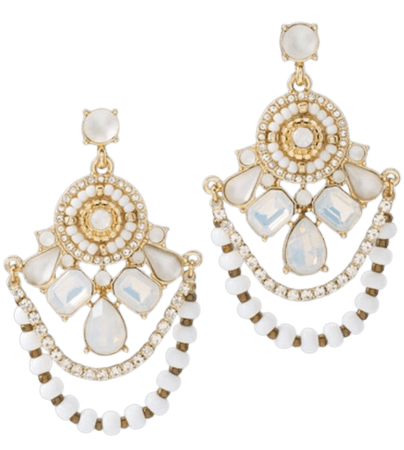 White chandelier earrings