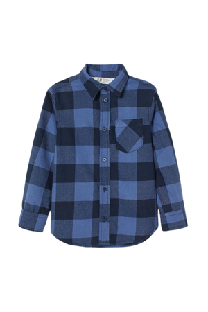 Flannel Shirt - Dark blue/plaid - Kids | H&M US