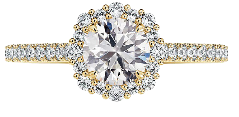De Beers Forevermark Center of My Universe® Floral Halo Engagement Ring with Diamond Band | Nordstrom
