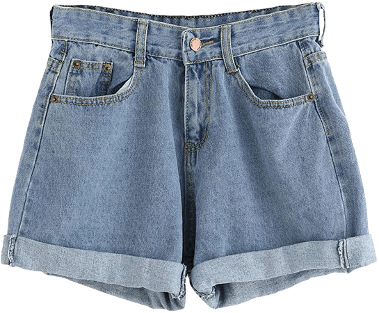 SweatyRocks Women's Retro High Waisted Rolled Denim Jean Shorts with Pockets