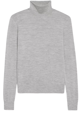 Grey Regal Wool Turtleneck Sweater | Theory