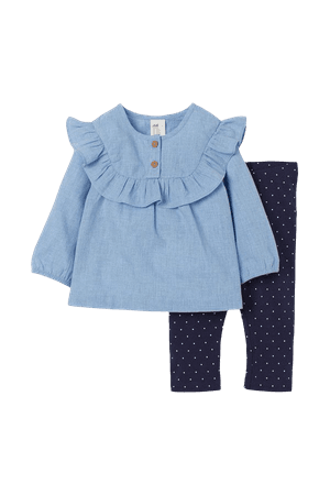 H&M GB Frilled blouse and leggings
