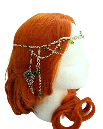 Forest Elf Branch and Fern Silver Circlet, Bridal Head Piece, Bridal Hair, Fairy Circlet, Elven Headpiece, Renaissance Crown