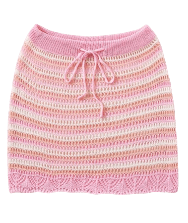 pink and peach crochet skirt