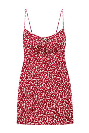 Abbott Floral-print Tencel Lyocell Mini Dress - Red