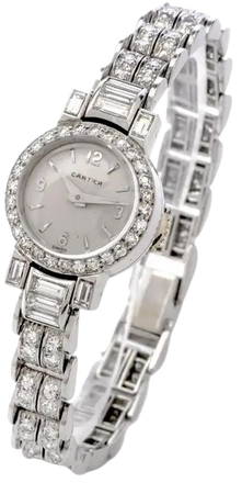 1960s Cartier Vintage Diamond Platinum Swiss Collectible Ladies Watch