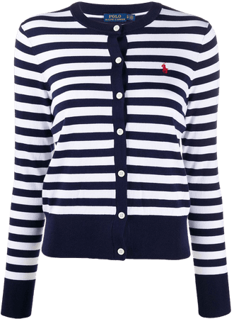 Polo Ralph Lauren Logo Embroidered Striped Cardigan - Farfetch