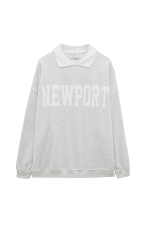 Newport sweatshirt with polo collar - pull&bear