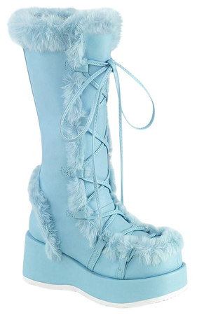 Blue Fur High boots