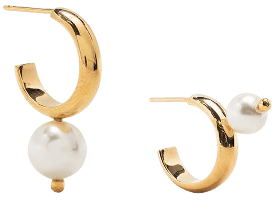 Simone Rocha pearl small hoop earrings gold ERG2510905 - Farfetch