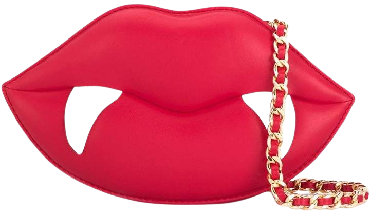 red lips shoulder bag