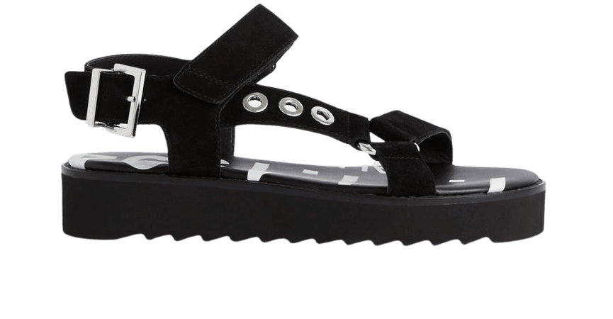 ALLSAINTS US: Womens Rhianne Leather Sandals (black)