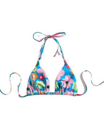 Floral Print Triangle Bikini Top | SHEIN USA