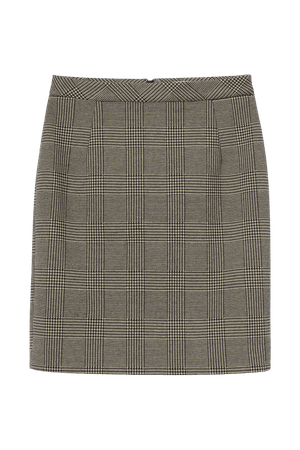 Short Pencil Skirt - Beige/plaid - Ladies | H&M US
