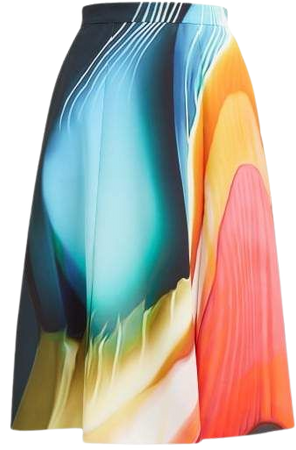 Osmond Blown Glass Print Skirt - Womens - Multi