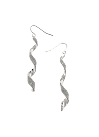 Silver Glitter Spiral Earrings | Dorothy Perkins