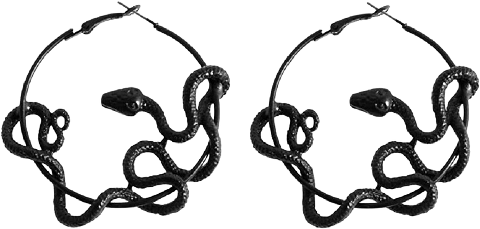 Amazon.com: Fuqimanman2020 Black Gothic Jewelry Medusa Serpent Hoop Earrings Snake Circle Earrings: Clothing, Shoes & Jewelry