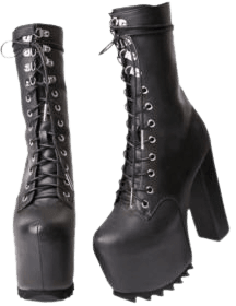 *clipped by @luci-her* Black Platform Lace Up Boots