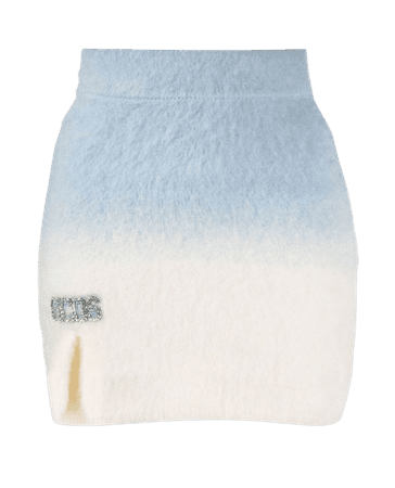 GCDS rhinestone-logo knitted skirt $371