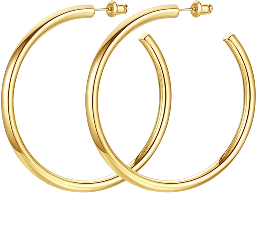 Amazon.com: Howoo Big Chunky Gold Hoops Medium Chunky Thick Gold Hoop Earrings for Women: Clothing, Shoes & Jewelry