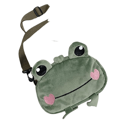 Amazon.com: Zzple Backpack for Girls Kawaii Frog Shoulder Backpack Crossbody Bag Coin Purse Messenge Bags Plush Toy Girls Gift (Color : Pink Heart): Clothing