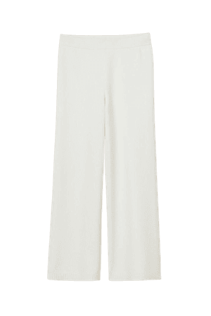 Fine-knit Pants - White