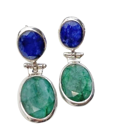 blue and green earrings