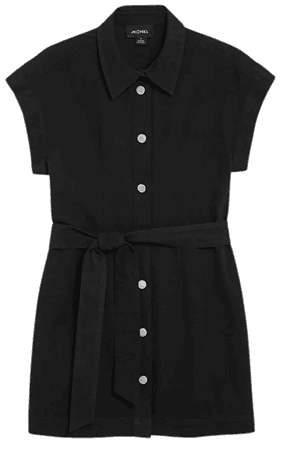 Mini denim shirt dress - Black - Mini dresses - Monki WW