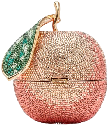 Peach Crystal-Embellished Gold-Tone Clutch by Judith Leiber Couture | Moda Operandi