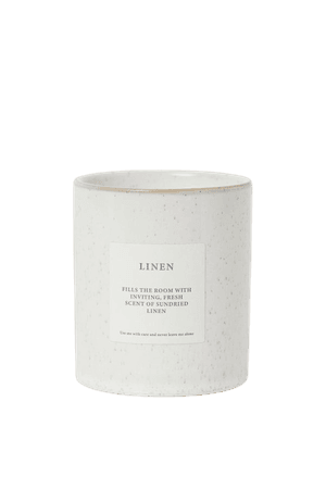 Scented candle in a holder - White/Linen - Home All | H&M GB