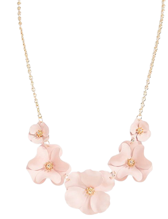 Plus Size - Gold-Tone & Pink Matte Floral Statement Necklace - Torrid