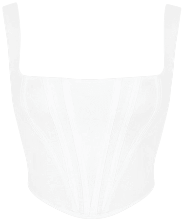 Clothing : Tops : 'Poppy' White Cotton Corset