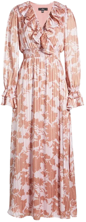 Lulus Exquisite Attention Floral Long Sleeve Maxi Dress | Nordstrom