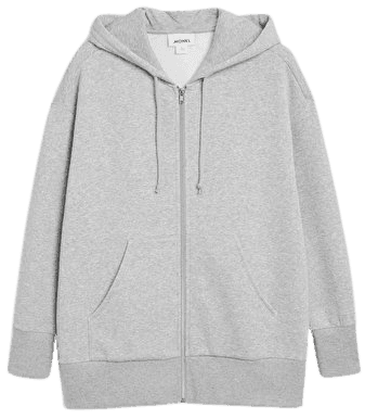 Zip-up hoodie - Grey - Hoodies - Monki WW