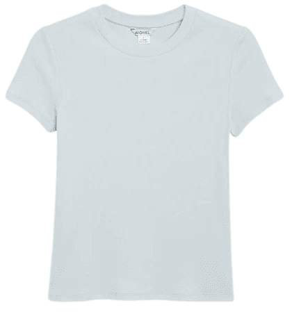 Ribbed tee - Light blue - T-shirts - Monki WW