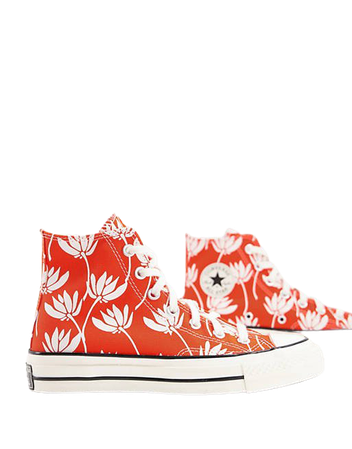 Converse Chuck 70 Hi Summer Spirit floral print sneakers in red | ASOS