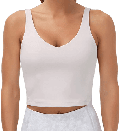 Women’s Longline Sports Bra Wirefree Padded Medium Support Yoga Bras Gym Running Workout Tank Tops (Black, Medium) at Amazon Women’s Clothing store